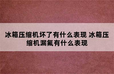 冰箱压缩机坏了有什么表现 冰箱压缩机漏氟有什么表现